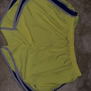 Yellow and blue Nike shorts